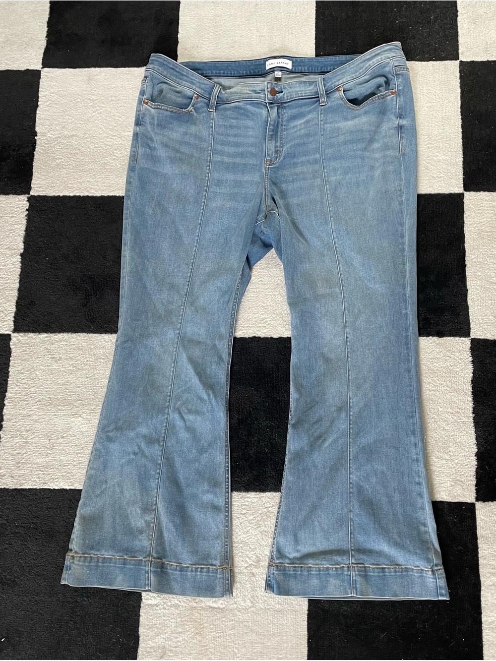 Lane Bryant Mid Rise Flare Blue Denim Jeans Signature Fit Plus Size 24